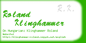 roland klinghammer business card